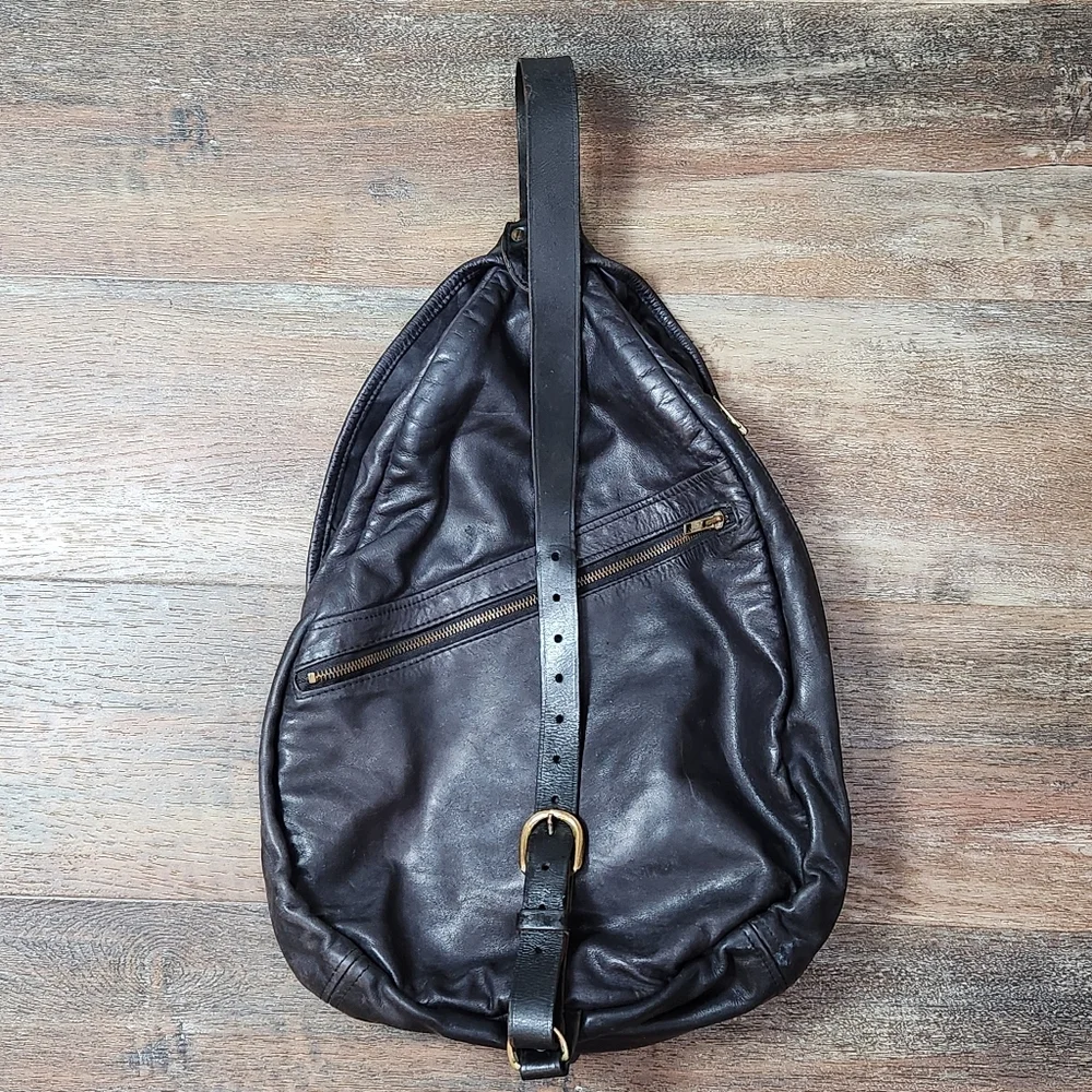 VINTAGE RARE SWAGS MADE IN AUSTRALIA LEATHER SIDECAR CROSSBODY BRASS HARDWARE